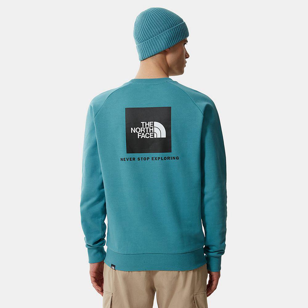 The North Face Raglan Redbox Ανδρικα Πουλόβερ - Μπλε (FLYR56240)